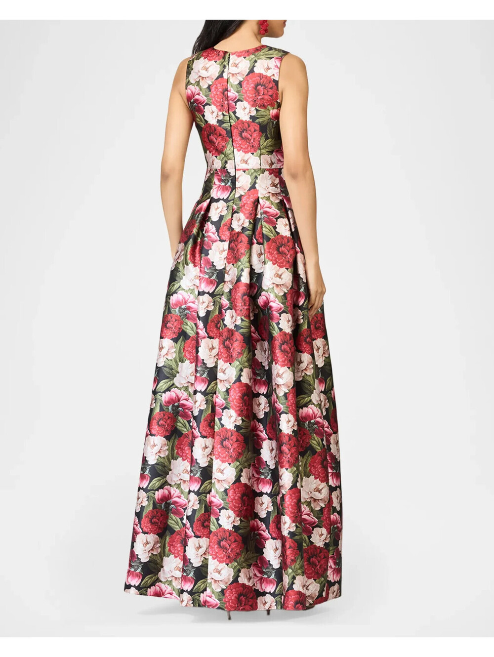 NEW Sachin & Babi Brooke Pleated Floral-Print Mikado Gown Sz 8 #LD530 - Picture 2 of 11